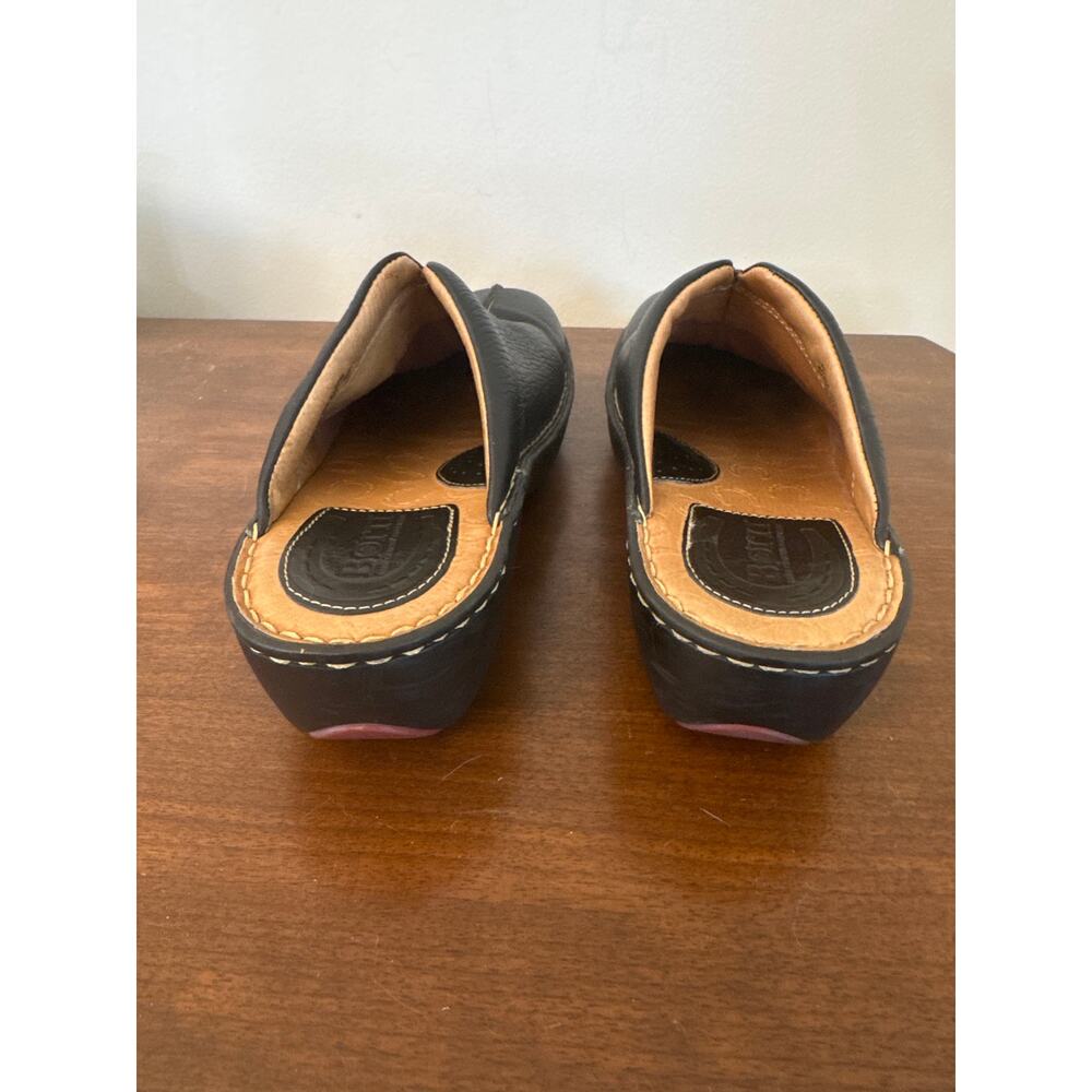 Born Women's Black Leather Granola Goblin Gorp Boho Mules Slip On Clogs Size 10 - Picture 4 of 7